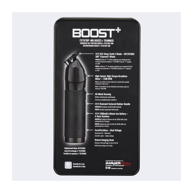 BabylissPro Boost+ Skeleton Cordless Trimmer Edger Matte Black FX787BP