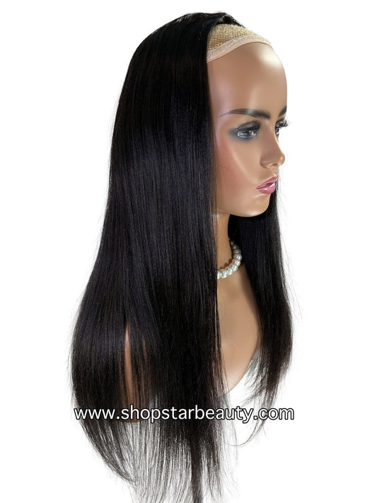 15A PINK LEMON GOLD 100% Human Hair Half Wig H-YAKI