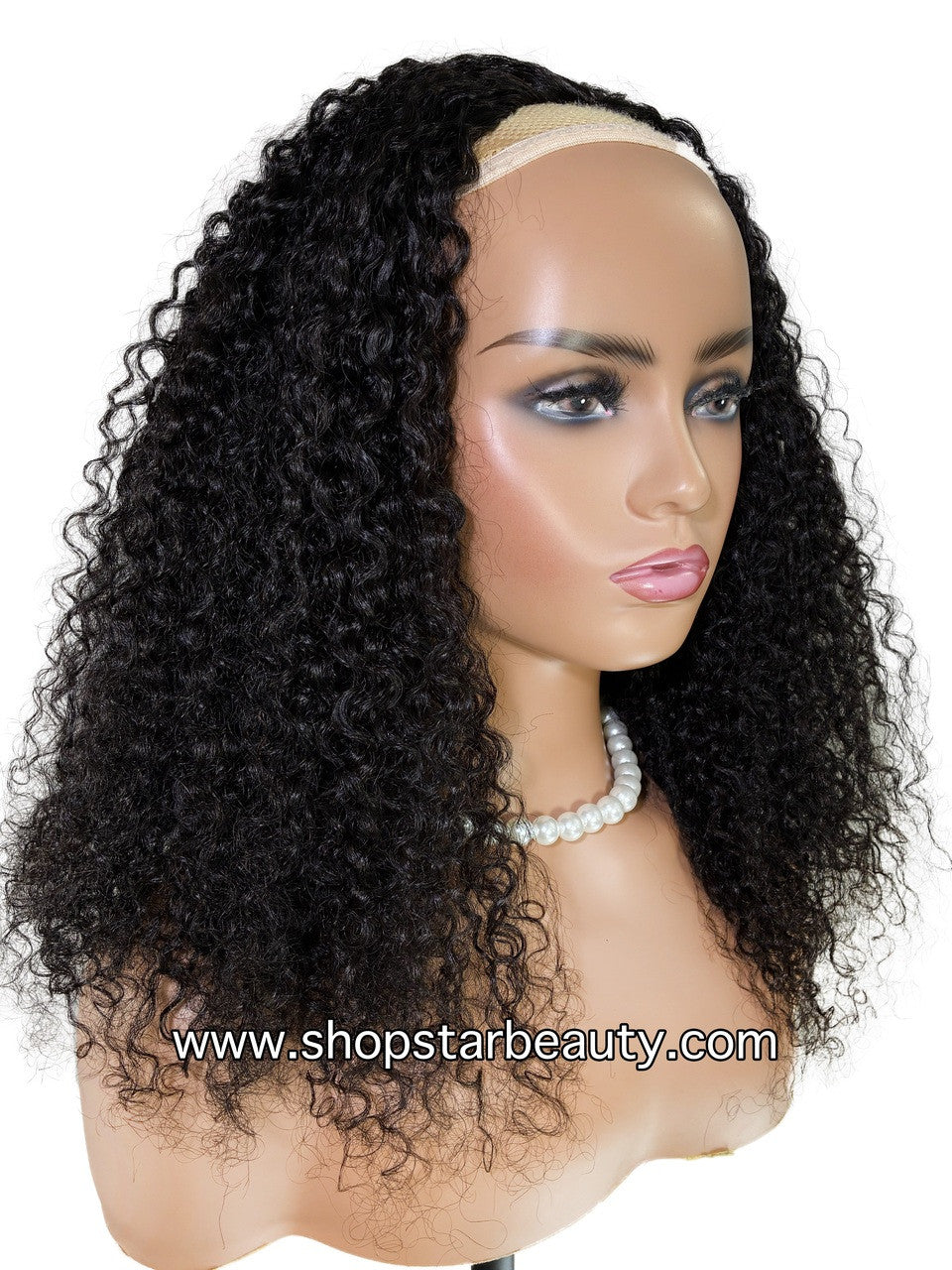 15A PINK LEMON GOLD 100% Human Hair Half Wig H-BURMESE CURL
