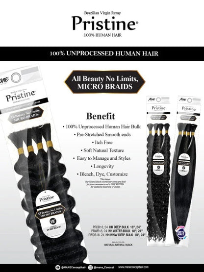 MANE CONCEPT Pristine 100% Human Hair Wet & Wavy Deep Bulk (18"- 24")