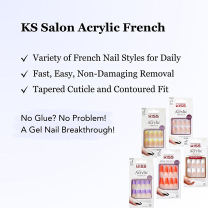 KISS Salon Acrylic French Nails - FLAMES