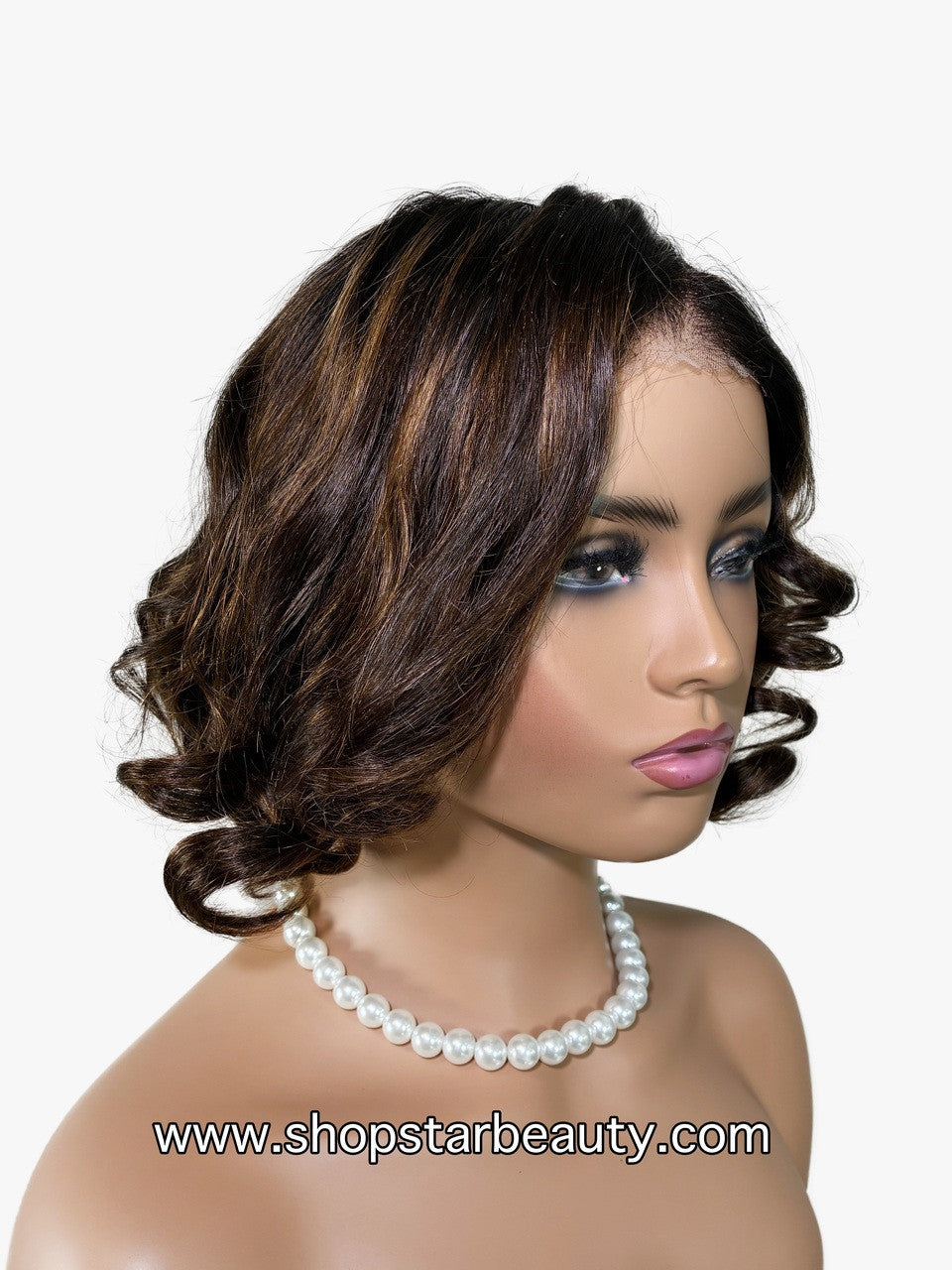 15A PINK LEMON GOLD 100% Human Hair 6X5 Lace Front Wig - CIARA (T1B/P2/30)