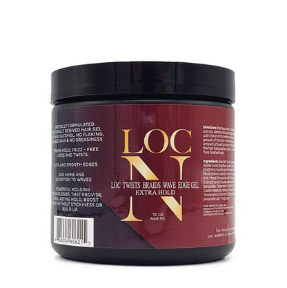 [BOX DEAL] LOC N Twists Braids Wave Edge Gel Extra Hold 16 oz (12/box)