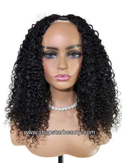 15A PINK LEMON GOLD 100% Human Hair V-Part Wig V-BURMESE CURL