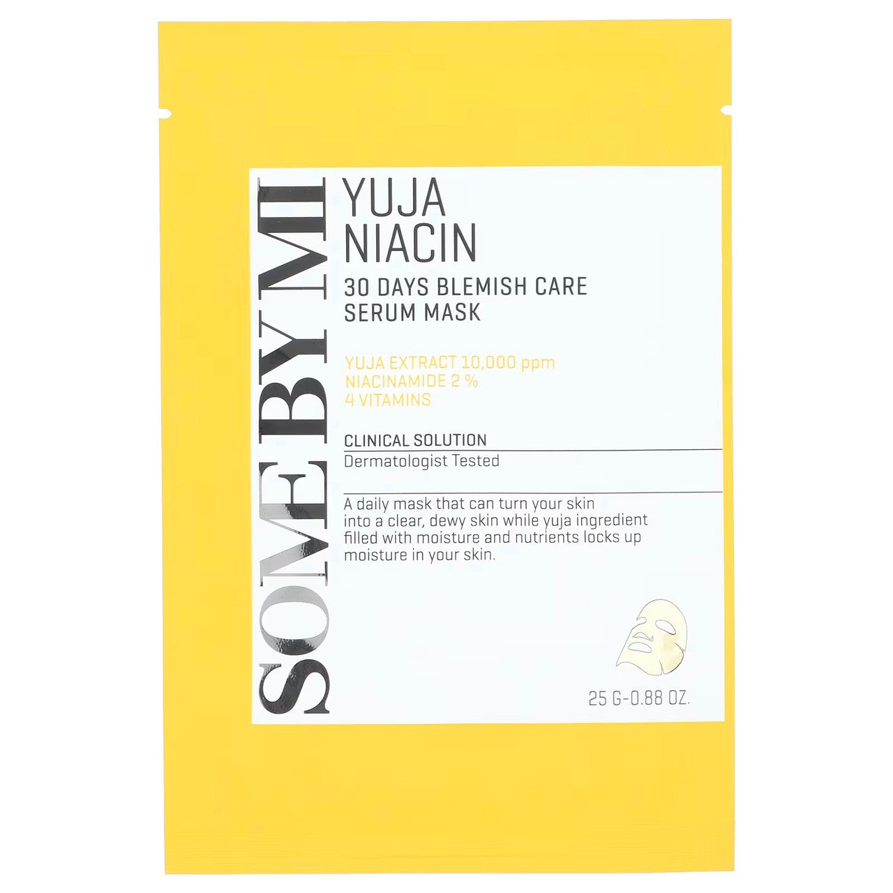 SOME BY MI  Yuja Niacin 30 Day Blemish Care Serum Beauty Mask (1Sheet )