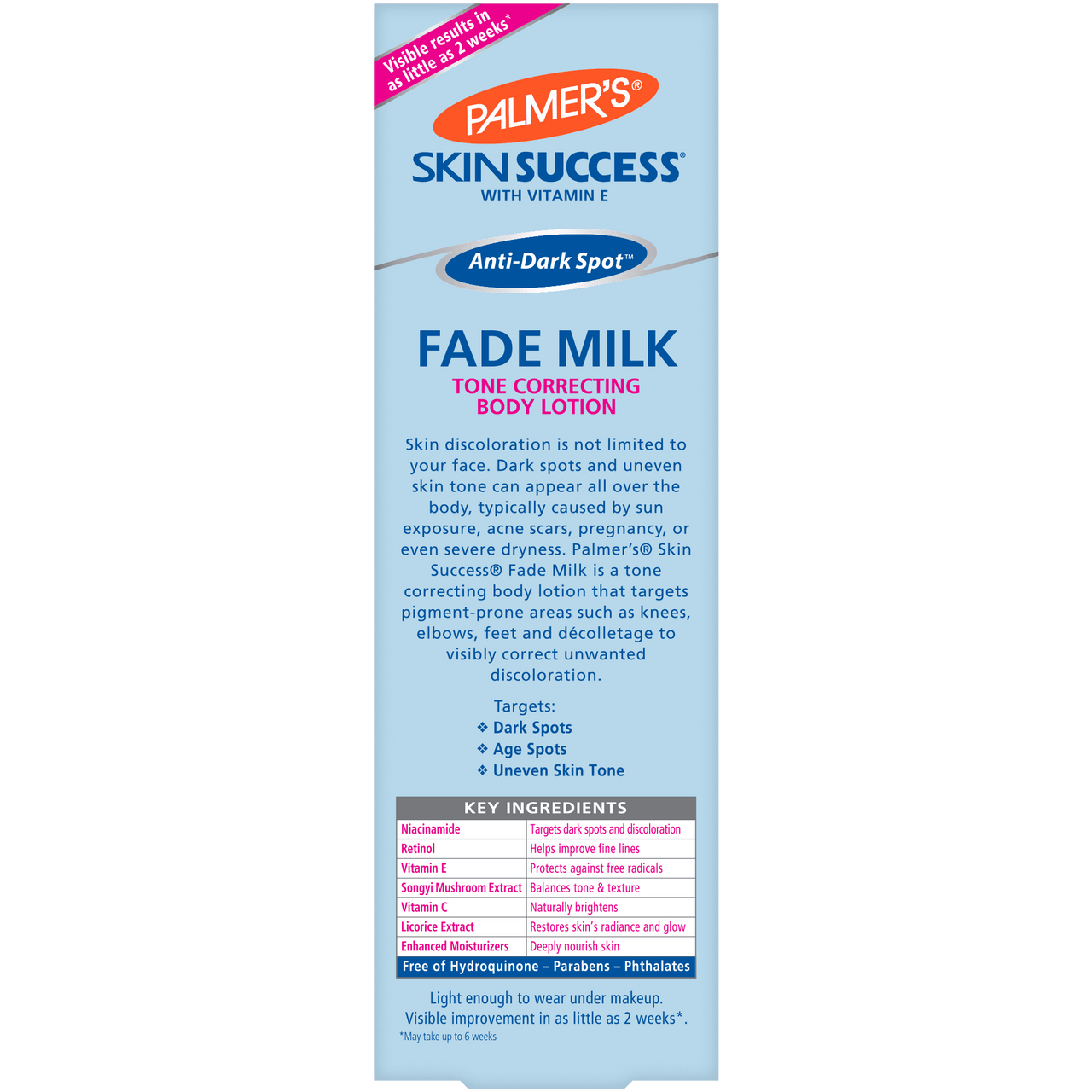Palmers Skin Success Fade Milk Tone Correcting Body Lotion (8.5 oz)