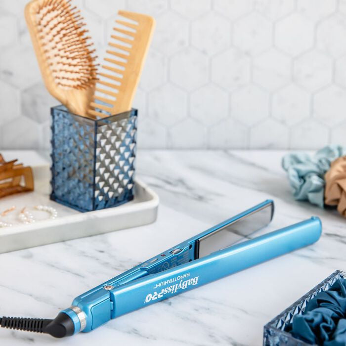 BabylissPRO Nano Titanium 1" Extended-Barrel Curling Iron & 1" Ultra-Thin Flat Iron Combo
