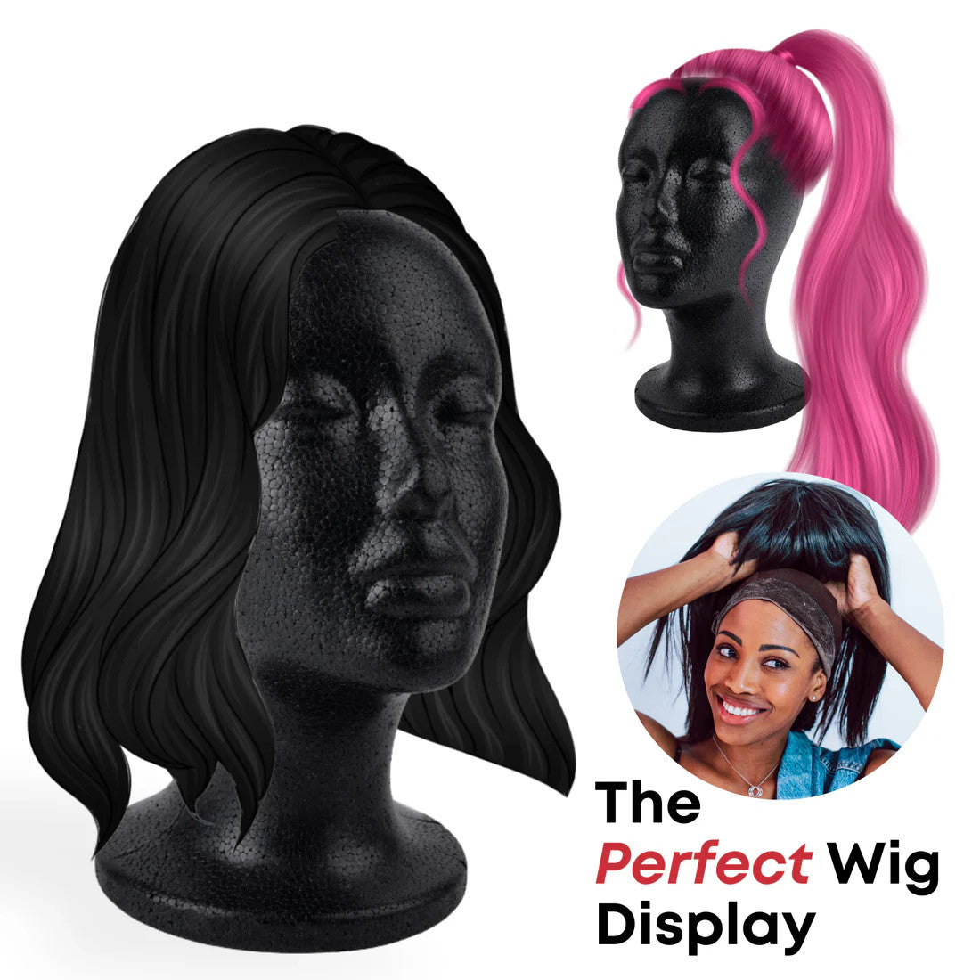 Foam Head Black 10.5" Tall