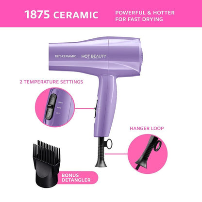 Hot Beauty Professional 1875 Ceramic Styling Dryer (Purple)