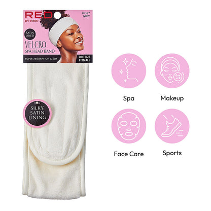RED Velcro Spa Headband