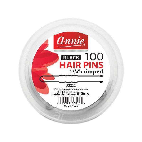 Annie Crimped Hair Pins (Black)