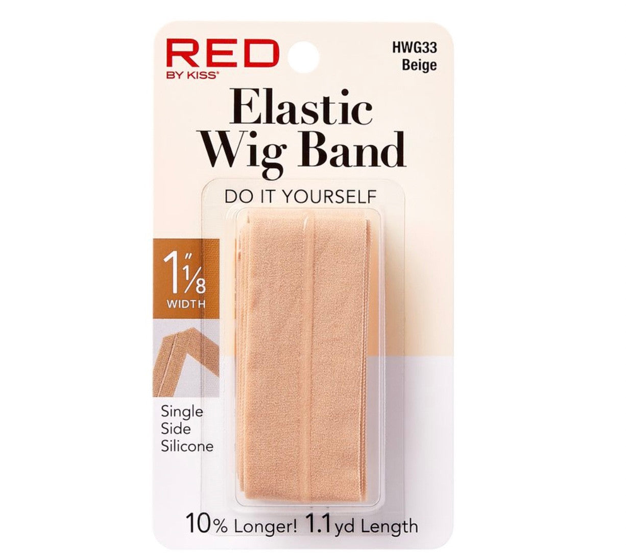 RED 1.1 yd Length Elastic Wig Band