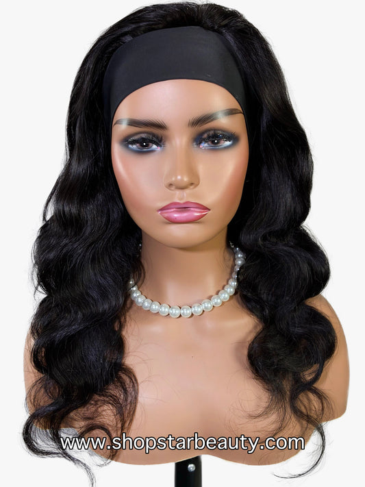 BOMB HAIR 100% Human Hair Band Wig - Body Wave (18"-22")