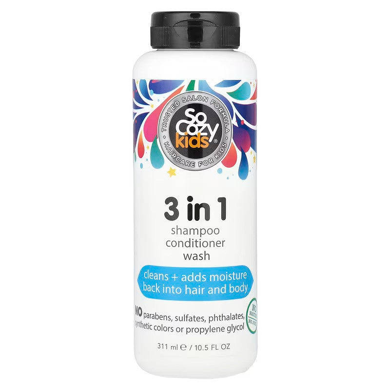 SO COZY 3 in 1 Shampoo + Conditioner + Body Wash for Kids (10.5z)