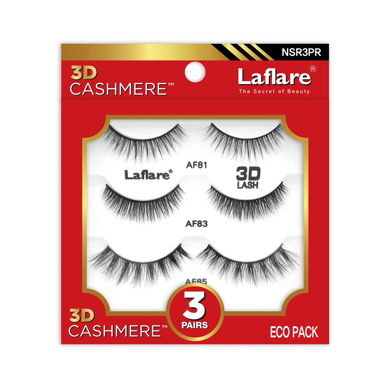 Laflare 3D Cashmere 3 Pairs Eco Pack Eyelashes