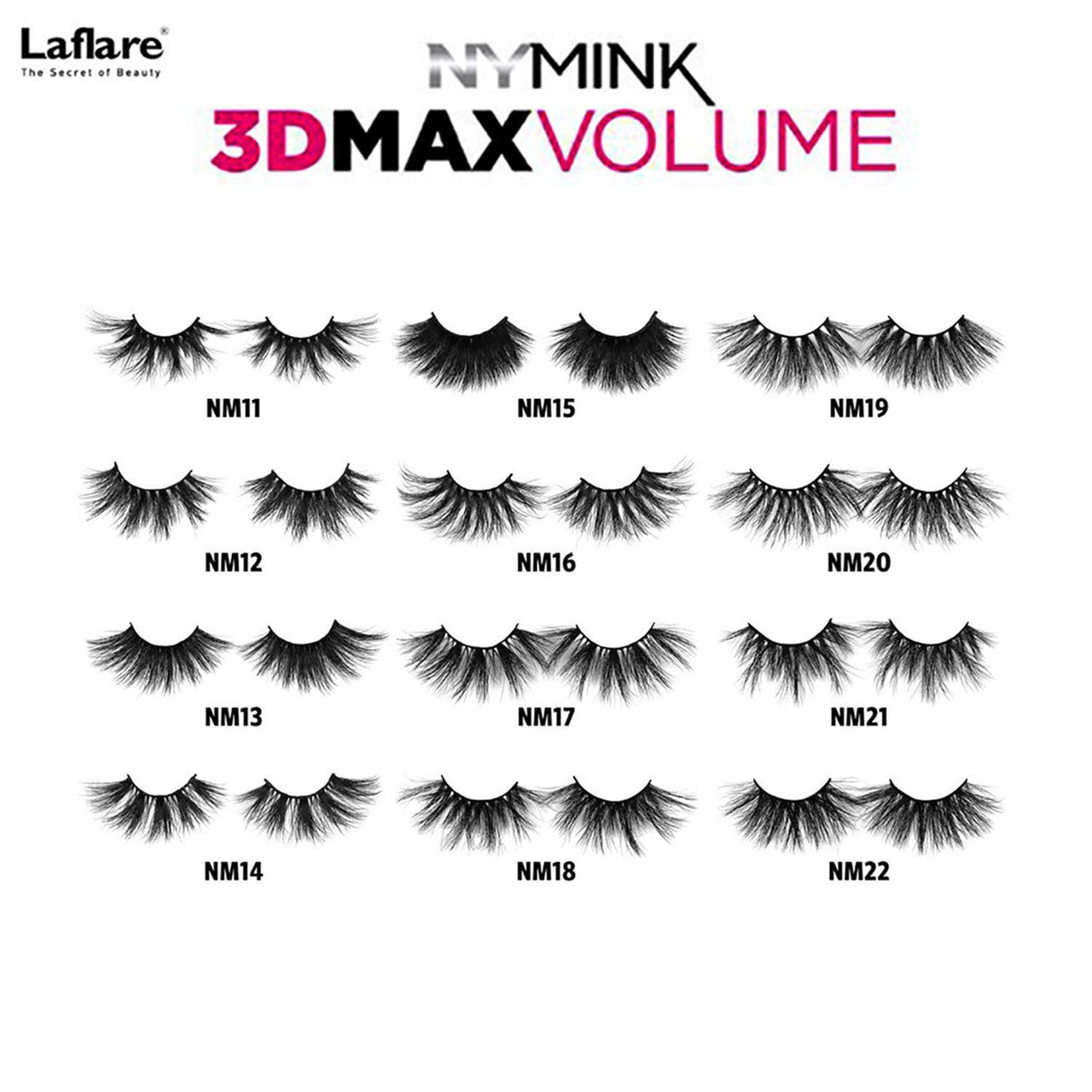 Laflare 100% Mink Hair 3D Max Volume NY Mink Eyelashes 25mm