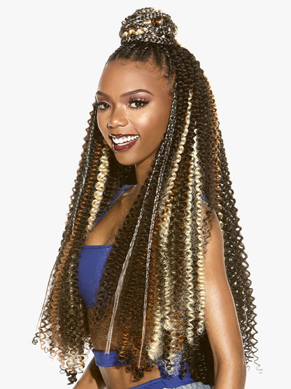SENSATIONNEL Synthetic Braid Pre-Stretched 3X Ruwa Water Wave 24"