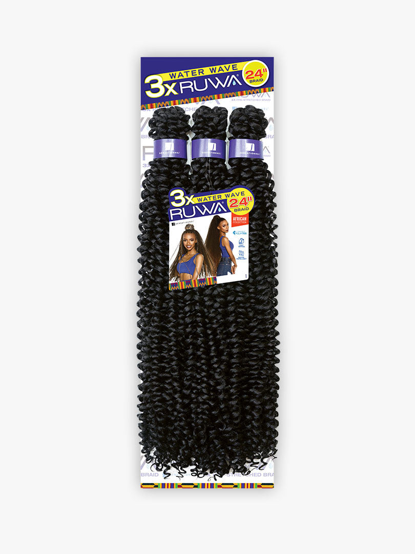 SENSATIONNEL Synthetic Braid Pre-Stretched 3X Ruwa Water Wave 24"