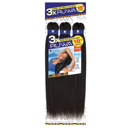 SENSATIONNEL 3X Ruwa Pre-Stretched Braiding Hair 18"