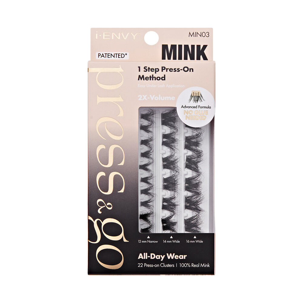 KISS i Envy Press & Go Press-On Pre-Glued Lash Clusters – Mink