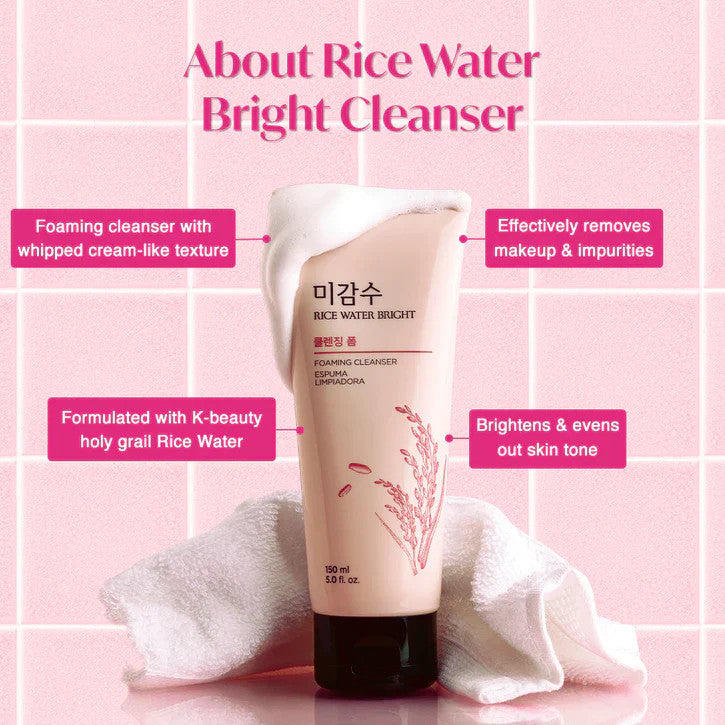 THE FACE SHOP Rice Water Bright Foaming  Cleanser (5oz)