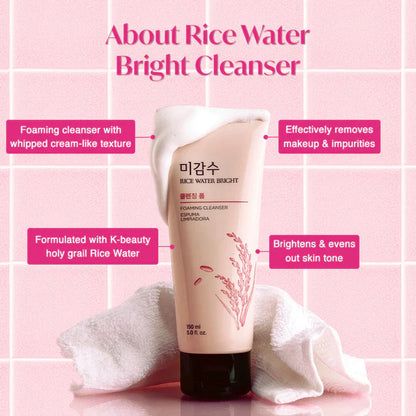 THE FACE SHOP Rice Water Bright Foaming  Cleanser (5oz)