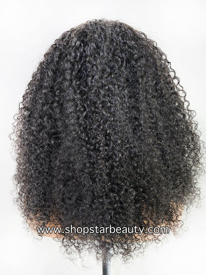 15A PINK LEMON GOLD 100% Human Hair Half Wig H-BURMESE CURL