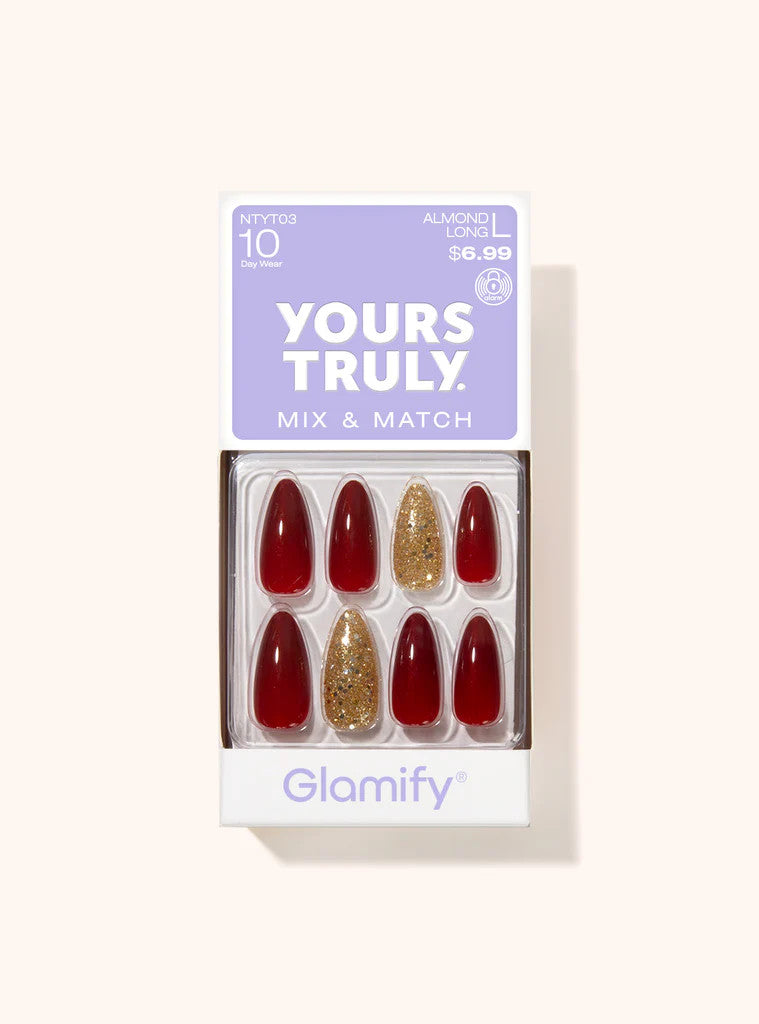 ABSOLUTE Glamify Yours Truly Press On Nails - Almond Long (#01-#08)