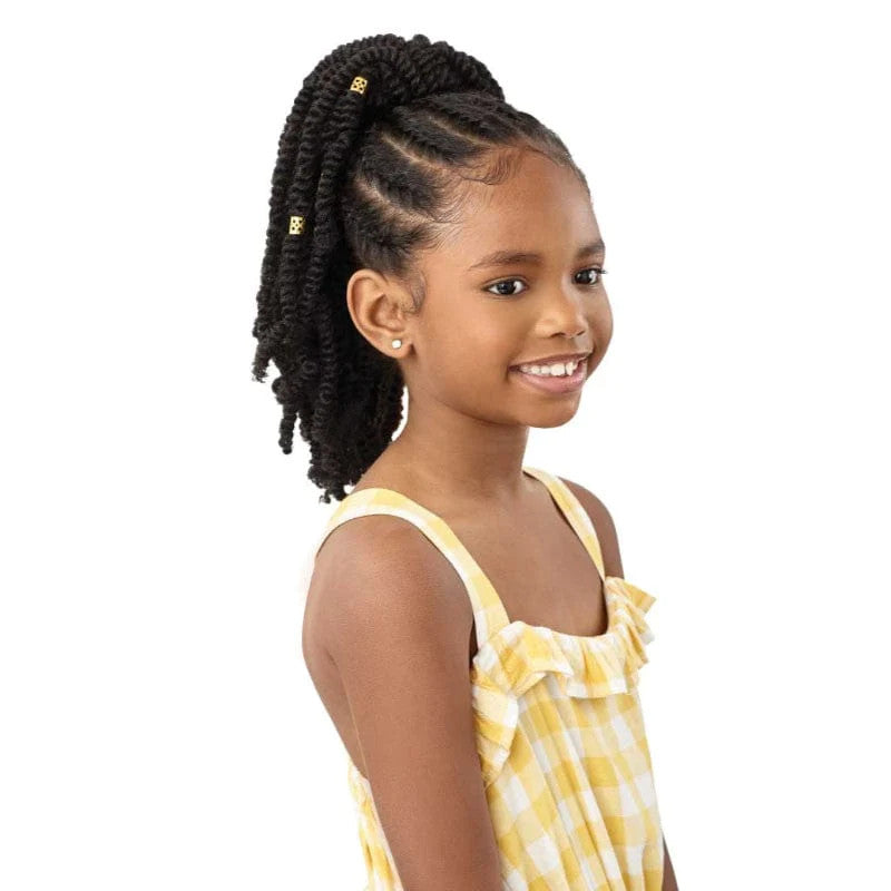 OUTRE Lil Looks Synthetic Drawstring Ponytail - GOLD CUFFED BOMB TWISTS 12"
