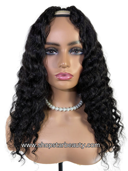 15A PINK LEMON GOLD 100% Human Hair V-Part Wig V-WET & WAVY DEEP
