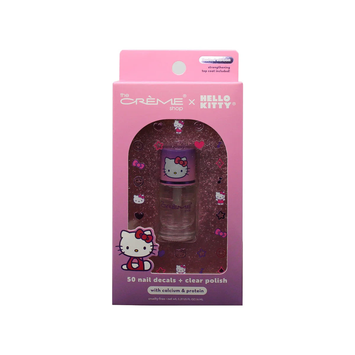 THE CREME SHOP Hello Kitty (Purple) 50 Nail Decals + Clear Polish