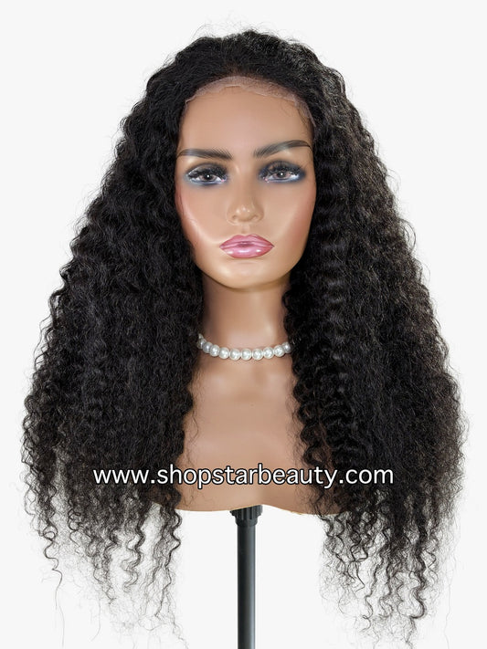 15A PINK LEMON GOLD 100% Human Hair 5X6 Lace Front Wig - WEST (Wet & Wavy) (18"-30")