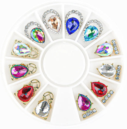 NICKA K Nail Rhinestones Round Case