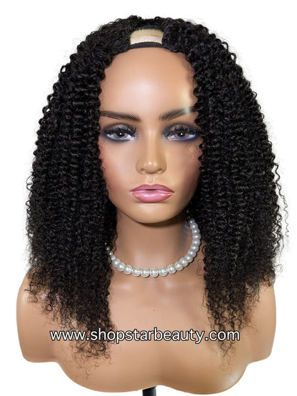15A PINK LEMON GOLD 100% Human Hair V-Part Wig V-KINKY