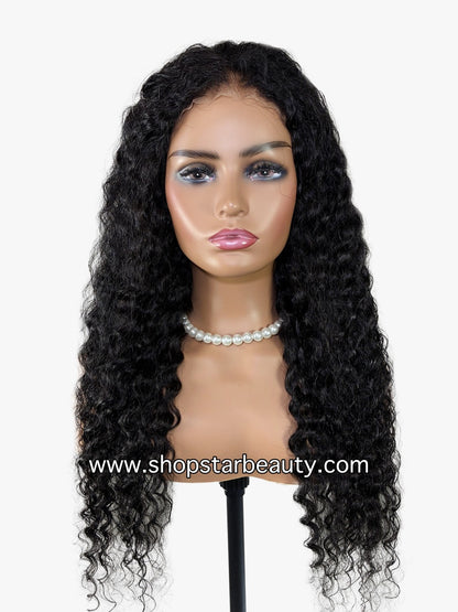 15A PINK LEMON GOLD 100% Human Hair 5X6 Lace Front Wig - EAST (Wet & Wavy) (18"-30")