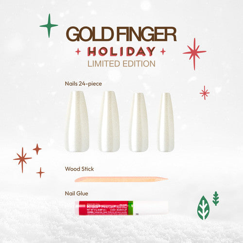 KISS Gold Finger 2023 Holiday Limited Edition Nails - Frosty Is Cold
