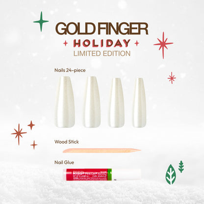 KISS Gold Finger 2023 Holiday Limited Edition Nails - Frosty Is Cold