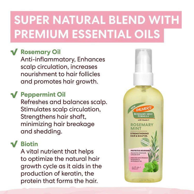 Palmers Rosemary Mint Strengthening Hair & Scalp Oil (3.3oz)