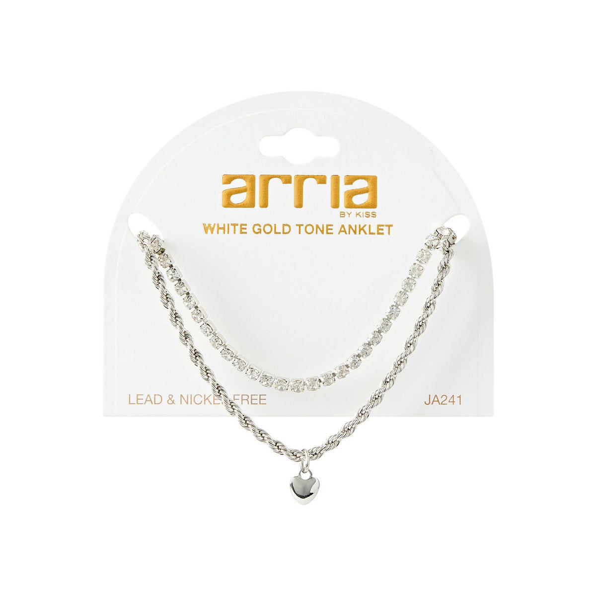 ARRIA 14K Gold Plated & White Gold Fashion Anklet