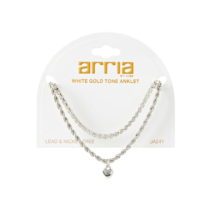 ARRIA 14K Gold Plated & White Gold Fashion Anklet