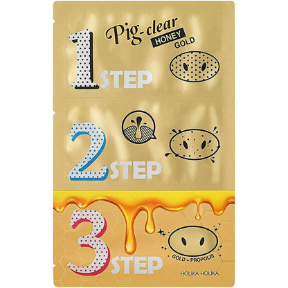 [Holika Holika] Pig Nose Clear Blackhead 3 Step Kit (Honey Gold)