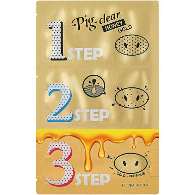 [Holika Holika] Pig Nose Clear Blackhead 3 Step Kit (Honey Gold)