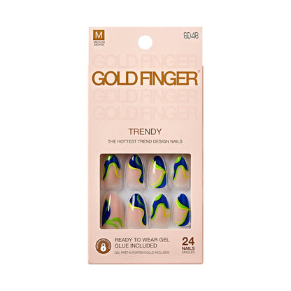 KISS Gold Finger Trendy Press On Nails (#44-#51)