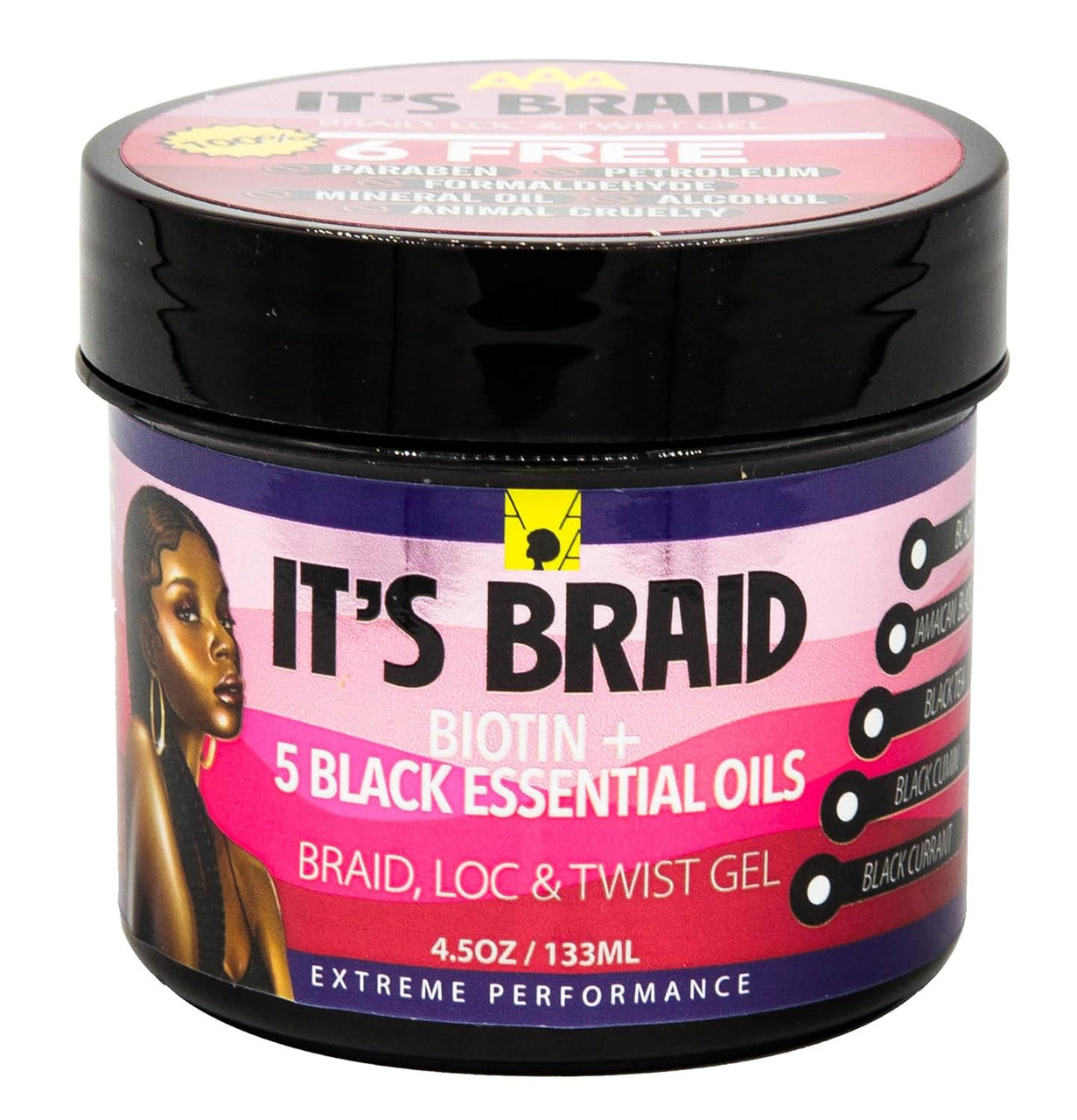 African Anti Aging  It's Braid Biotin + 5 Black Essential Oils Braid, Loc, & Twist Gel