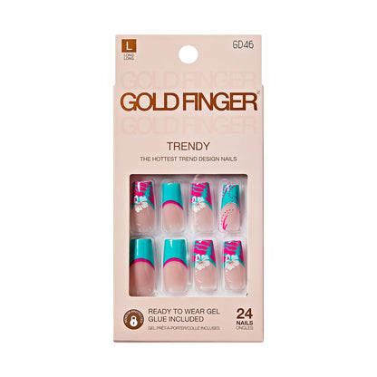 KISS Gold Finger Trendy Press On Nails (#44-#51)