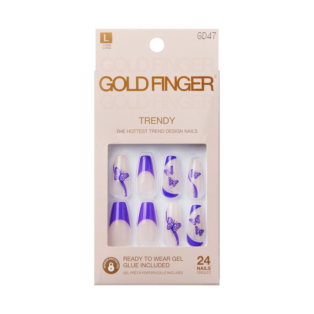 KISS Gold Finger Trendy Press On Nails (#44-#51)