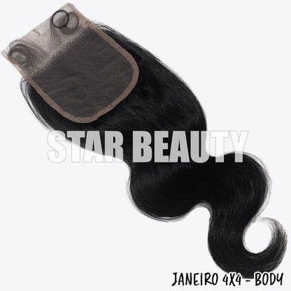9A Janeiro Brazilian 100% Virgin Hair 4X4 Closure - BODY WAVE