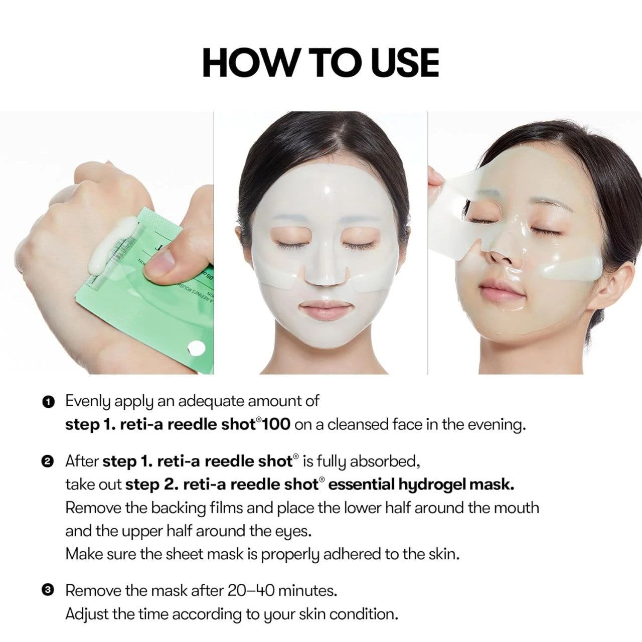 VT COSMETICS Reti-A Reedle Shot 100 2-Step Hydrogel Mask (1Sheet)