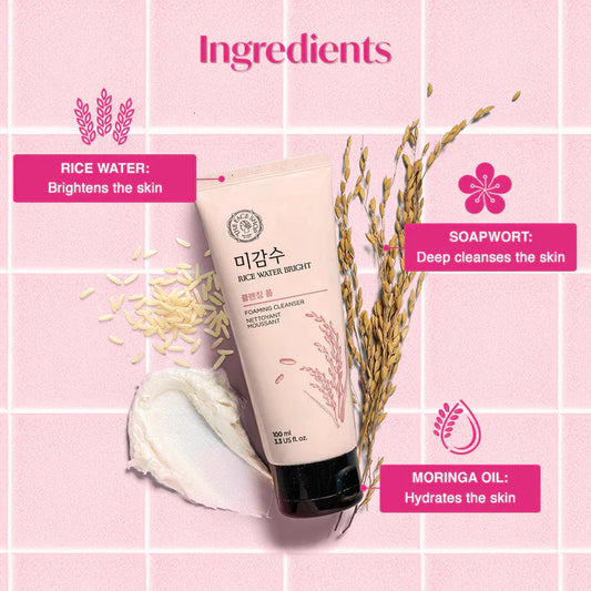 THE FACE SHOP Rice Water Bright Foaming  Cleanser (5oz)