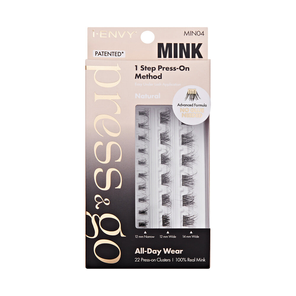 KISS i Envy Press & Go Press-On Pre-Glued Lash Clusters – Mink